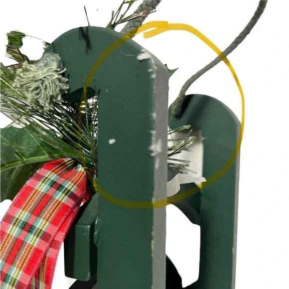 Wooden Painted Santa Merry Christmas Sled - Picture 9 of 9